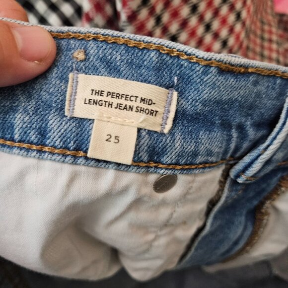 Madewell THE PERFECT MID-LENGTH JEAN SHORTBlueWomen's Size 25 - Picture 5 of 10